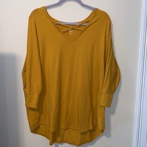 Yellow Quarter Length Sleeve Top
